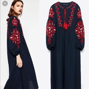 Zara embroidered dress
